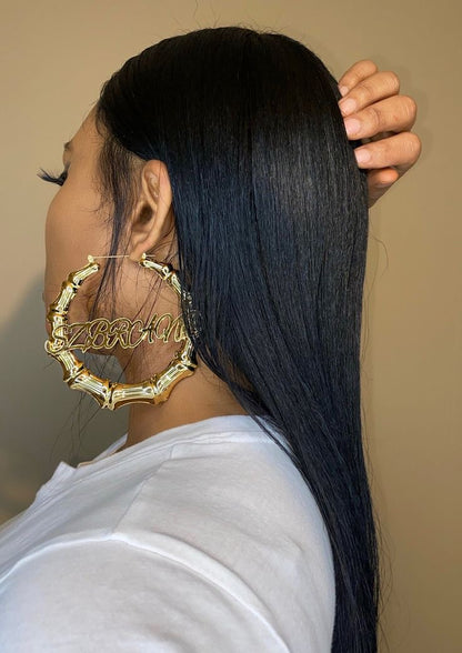 BAMBOO HOOPS EARRINGS