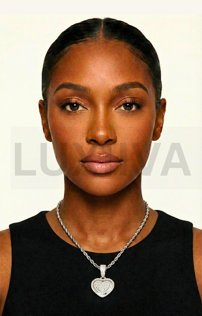 LUXIIVA® ICY BAGUETTE HEART PENDANT(Ready to Ship)