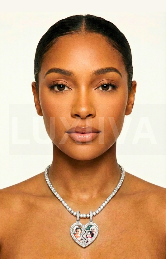 LUXIIVA® BROKEN HEART CUSTOM PICTURE PENDANT