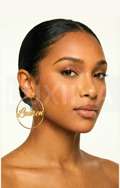 LUXIIVA Genesis Hoops Earrings - front view of earrings
