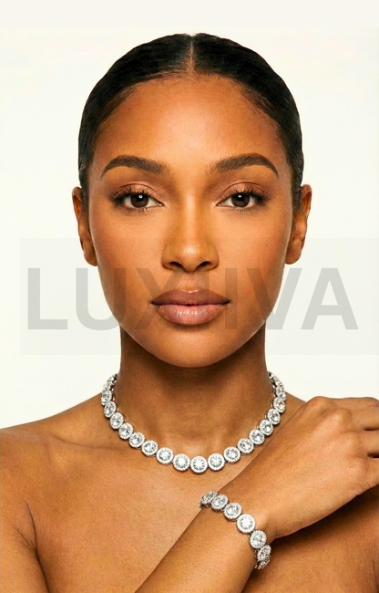 LUXIIVA® 2 PCS TATIANA TENNIS NECKLACE & BRACELET SET(Ready to Ship)