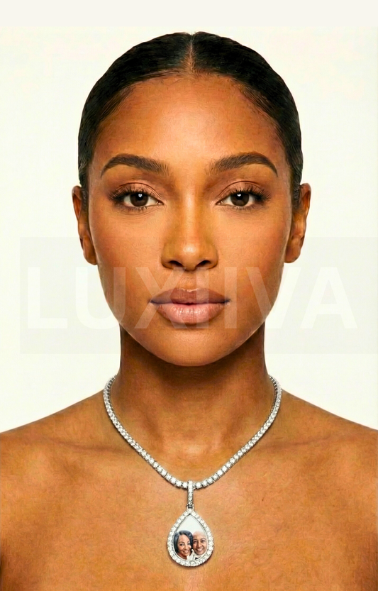 LUXIIVA® TEAR DROP CUSTOM PICTURE PENDANT