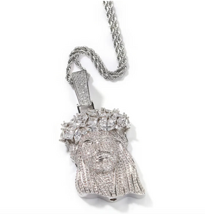 BIG JESUS NECKLACE - ICED OUT(Ships Same Day)