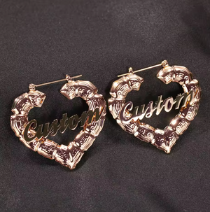 BAMBOO  HEARTS EARRINGS