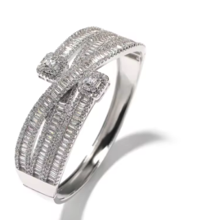 MULTI-ROW OVERLAPPED DIAMOND BANGLE(Ready to Ship)