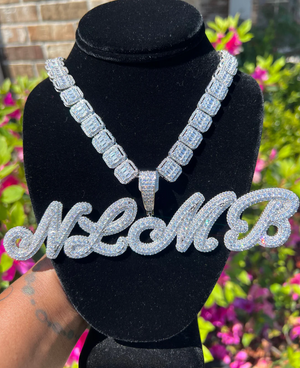 BIGGEST ICED OUT NAMEPLATE NECKLACE