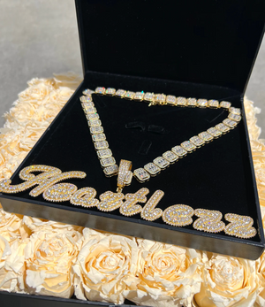 BIGGEST ICED OUT NAMEPLATE NECKLACE