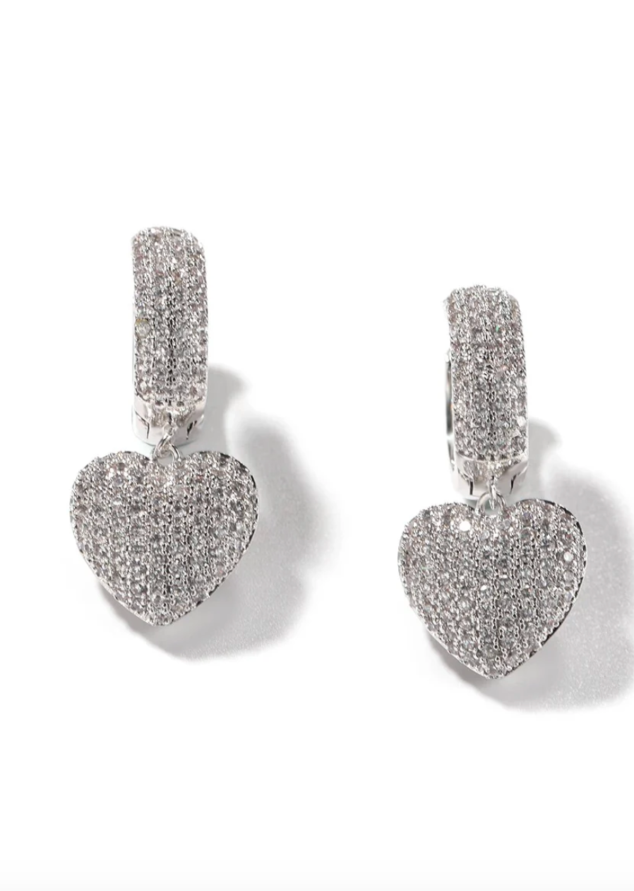 CRYSTAL HEARTS EARRINGS(Ready to Ship)