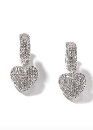 CRYSTAL HEARTS EARRINGS(Ships Same Day)