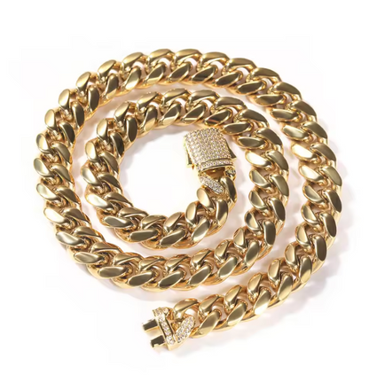 ANITA 12MM CUBAN NECKLACE(Ready to Ship)