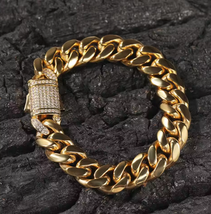 ANITA 12MM CUBAN BRACELET(Ships Same Day)