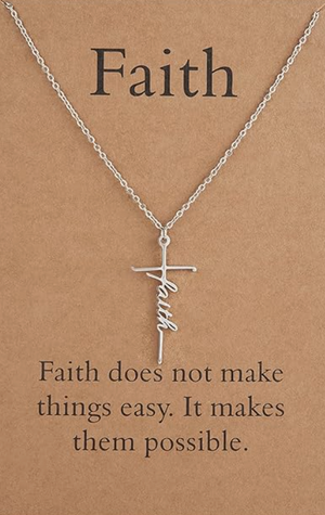 FAITH CROSS NECKLACE(Ships Same Day)