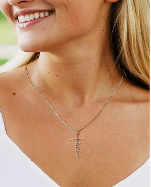 FAITH CROSS NECKLACE(Ships Same Day)