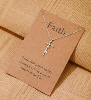 FAITH CROSS NECKLACE(Ships Same Day)