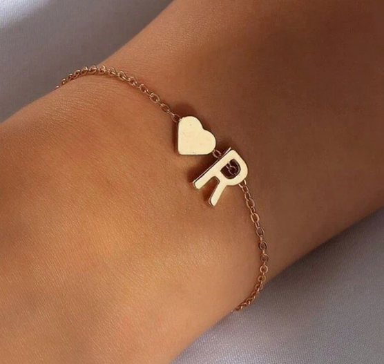 INITIAL WITH HEART BRACELET(Ready to Ship)