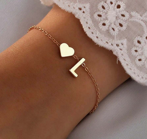 INITIAL WITH HEART BRACELET(Ready to Ship)