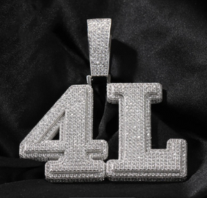 3D FULLY ICED BOLD LETTER/NUMBER PENDANT