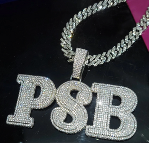 3D FULLY ICED BOLD LETTER/NUMBER PENDANT