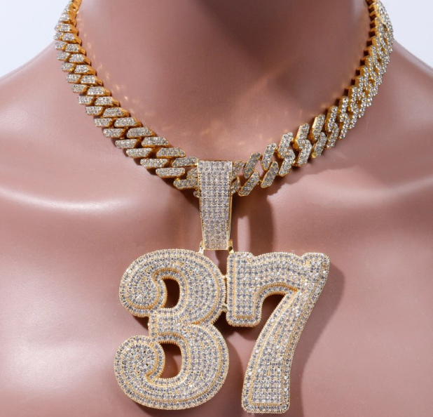 3D FULLY ICED BOLD LETTER/NUMBER PENDANT