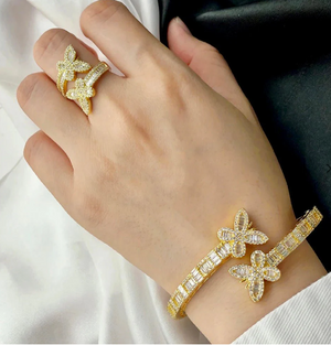 BUTTERFLY  BRACELET & RING SET(Ready to Ship)