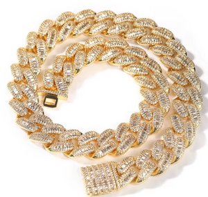 BAGUETTE CZ CUBAN BRACLET(Ready to Ship)