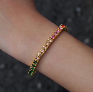 COLOURFUL CRYSTAL TENNIS BRACELET(Ready to Ship)