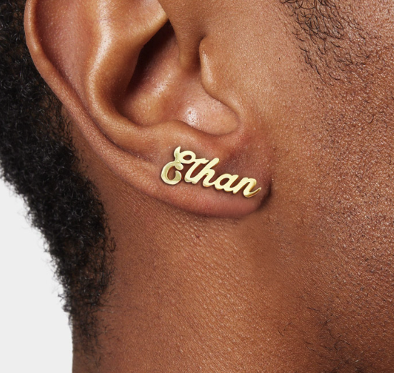 CUSTOM CURSIVE NAME  STUD EARRINGS