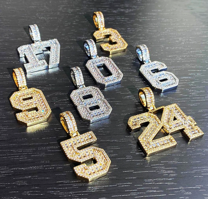 LUXIIVA® CUSTOM ICED NUMBER BAGUETTE  NECKLACE