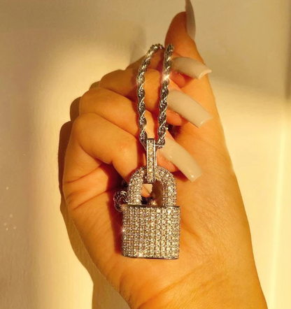 ICED OUT LOCK PENDANT(Ready to Ship)