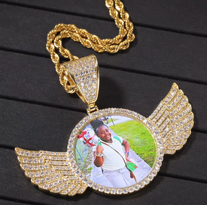 ANGEL VIRTUE-WINGS CUSTOM PHOTO NECKLACE