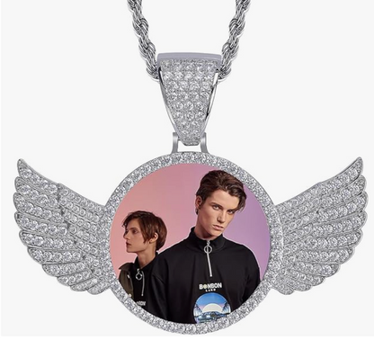 ANGEL VIRTUE-WINGS CUSTOM PHOTO NECKLACE