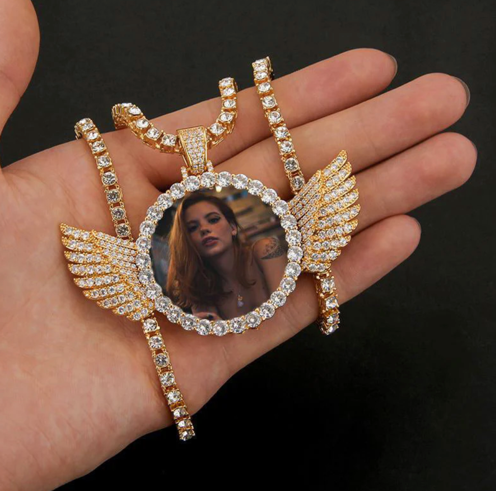 ANGEL VIRTUE-WINGS CUSTOM PHOTO NECKLACE