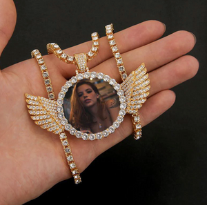 ANGEL VIRTUE-WINGS CUSTOM PHOTO NECKLACE