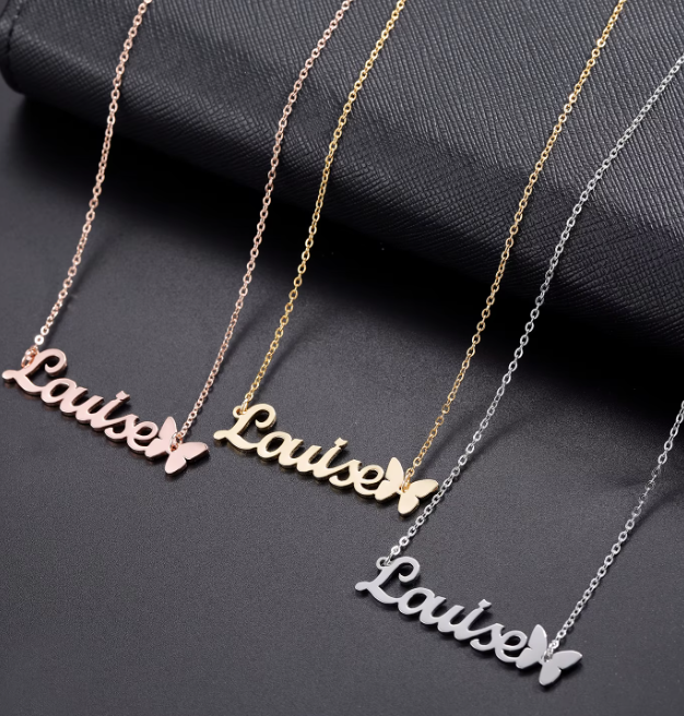 LOUISE BUTTERFLY  NAME NECKLACE