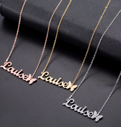 LOUISE BUTTERFLY  NAME NECKLACE