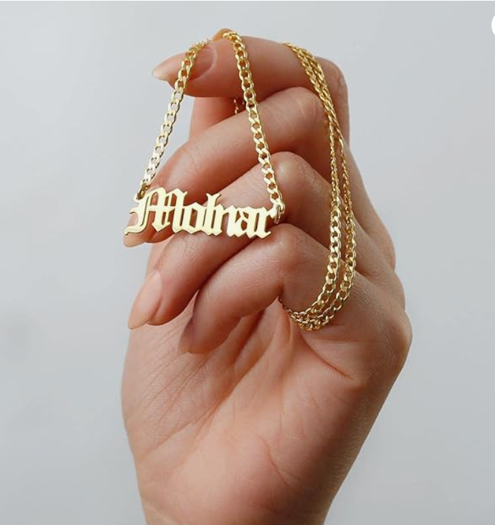 CUSTOM OLD ENGLISH NAME NECKLACE