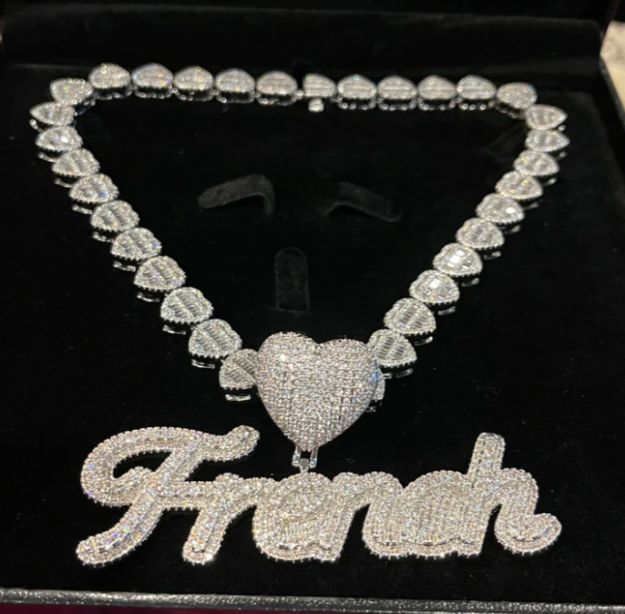 ROSIE ICEY HEART NAME NECKLACE