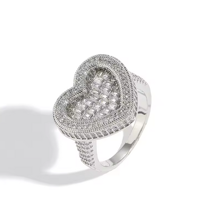 LUXIIVA® HEART BAGUETTE RING(Ready to Ship)