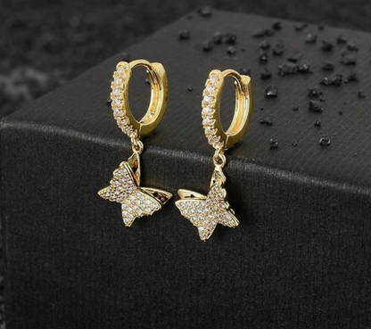 LUXIIVA® BUTTERFLY HOOP EARRINGS(Ready to Ship)