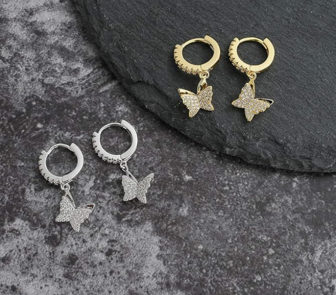 LUXIIVA® BUTTERFLY HOOP EARRINGS(Ready to Ship)