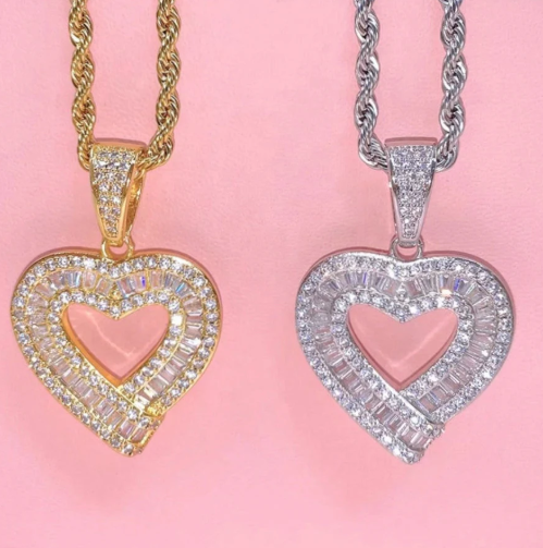 BAGUETTE HEART NECKLACE(Ready to Ship)