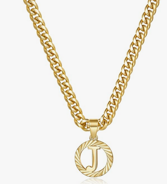 LUXIIVA®  HOLLOW CAPITAL INITIAL NECKLACE