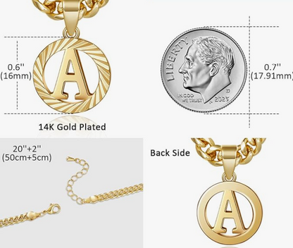 LUXIIVA®  HOLLOW CAPITAL INITIAL NECKLACE(Ready to Ship)