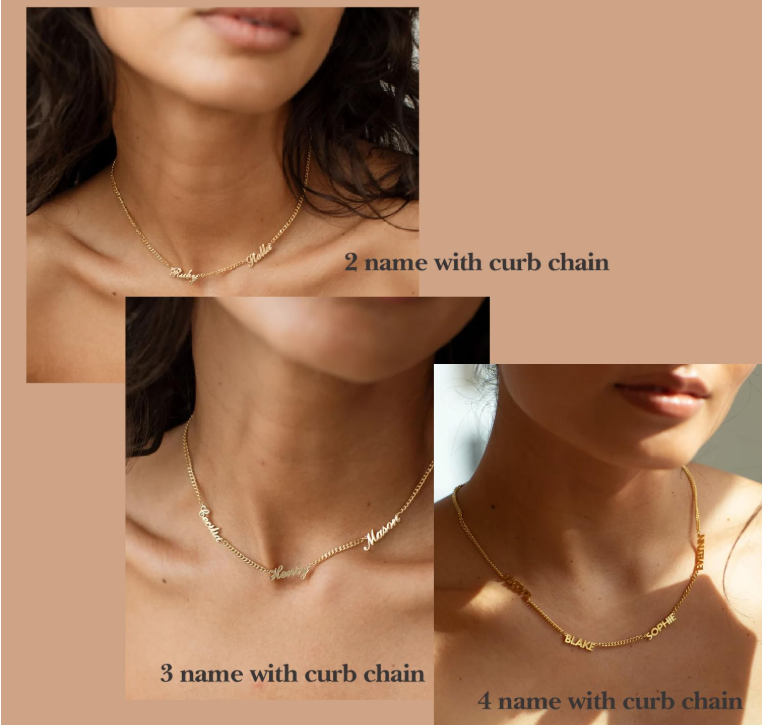 LUXIIVA®  MULTI NAME CUSTOM NECKLACE