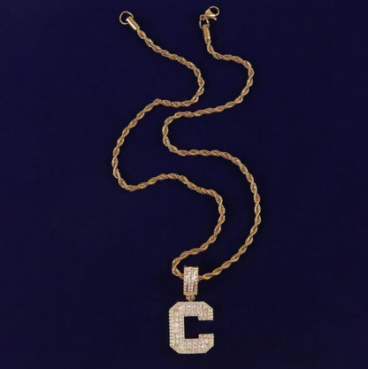LUXIIVA® INITIAL BAGUETTE PENDANT SOLID LETTER(Ready to Ship)