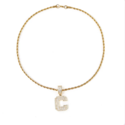 LUXIIVA® INITIAL BAGUETTE PENDANT SOLID LETTER(Ready to Ship)