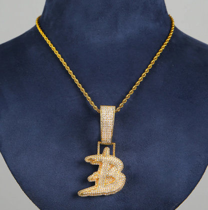 LUXIIVA® ICED OUT INITIAL SINGLE LETTER PENDANT(Ready to Ship)