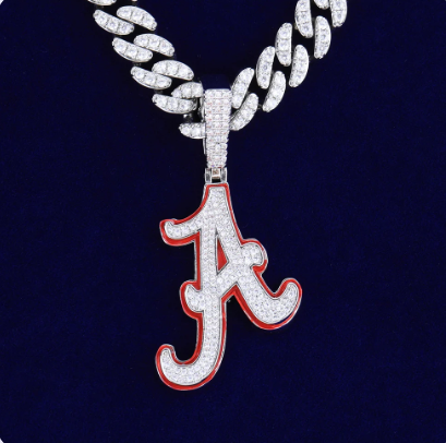 LUXIIVA® ICED OUT CURSIVE INITIAL PENDANT(Ready to Ship)