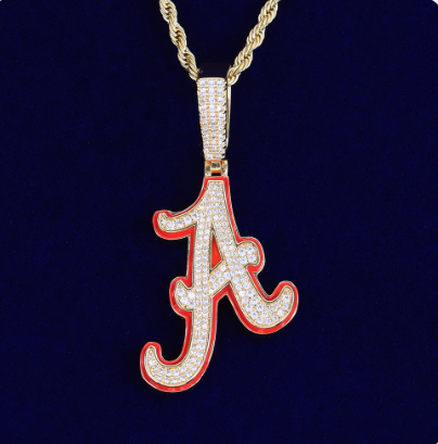 LUXIIVA® ICED OUT CURSIVE INITIAL PENDANT(Ready to Ship)