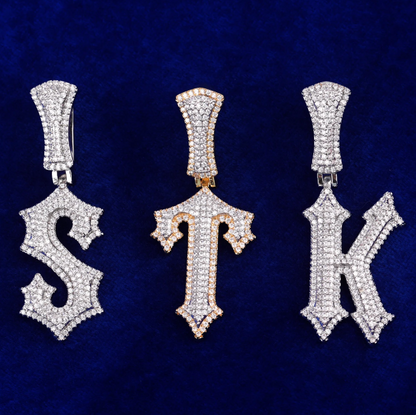 LUXIIVA®  TRAP RAPPER STAR INITIAL NECKLACE